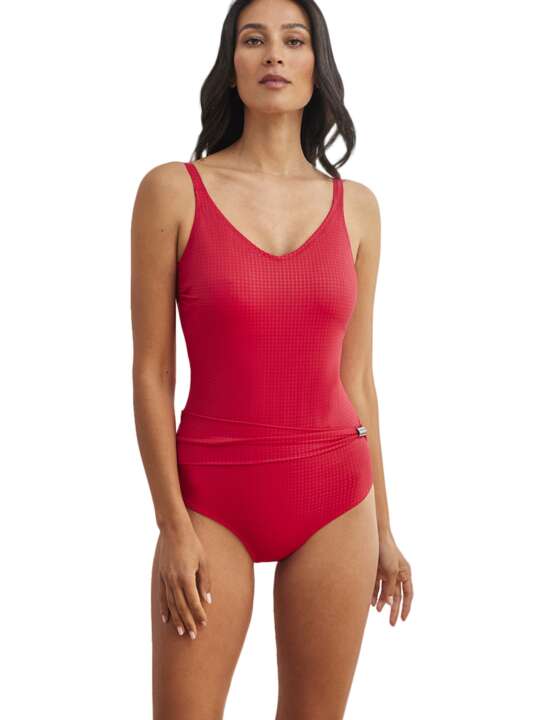 BH753SE Maillot de bain une pièce shapewear préformé Manhattan Selmark Mare Rouge face