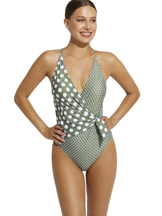 BI457SE Maillot de bain une pièce triangle préformé multipositions Negroni Selmark Mare Kaki face