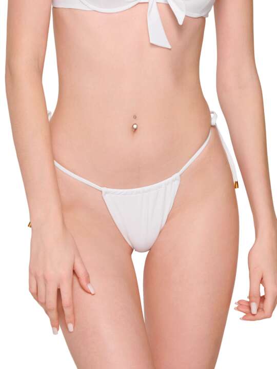 92063LU Adjustable brazilian swimming costume stockings with ties Blue Sense Luna Splendida White face