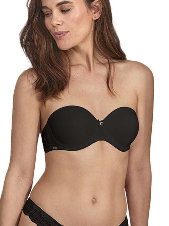 21016SE Soutien-gorge bandeau armaturé préformé Alicia Selmark Noir face