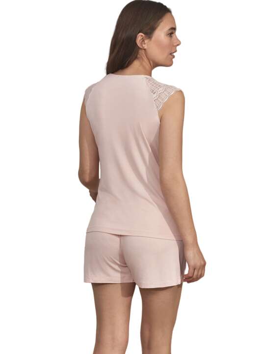 21073SE Pyjama short t-shirt Alicia Selmark Rose Pâle face