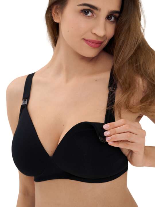 20331LI Soutien-gorge d'allaitement préformé sans armatures Lucy Lisca Noir face