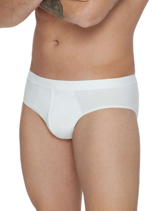 32034LI Pack x2 briefs Hermes Lisca Men White face