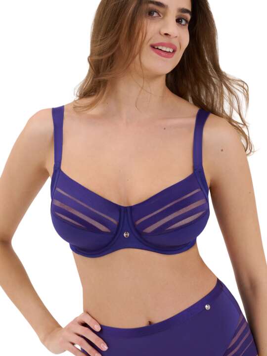 20148LI Soutien-gorge emboîtant Alegra bonnets F à H Lisca Bleu Marine face