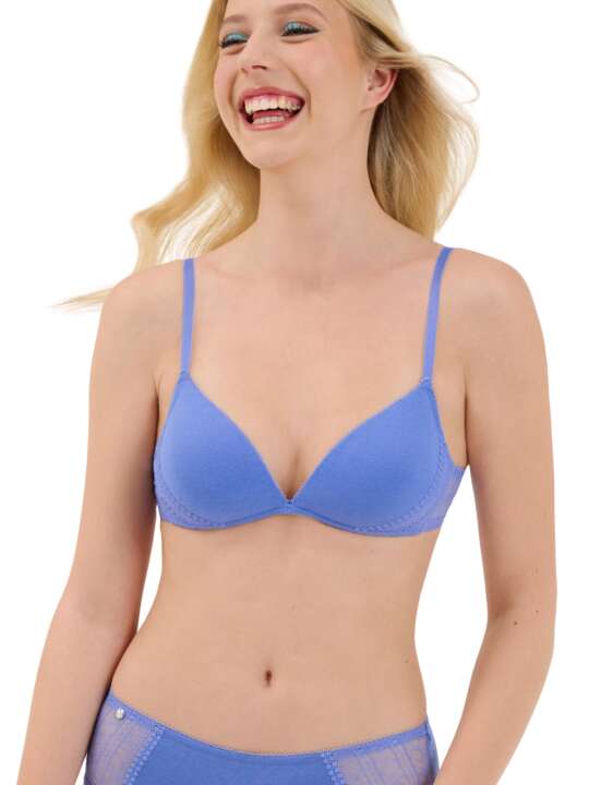 60509LI Soutien-gorge triangle préformé sans armatures Lucky Lisca Cheek Bleu face