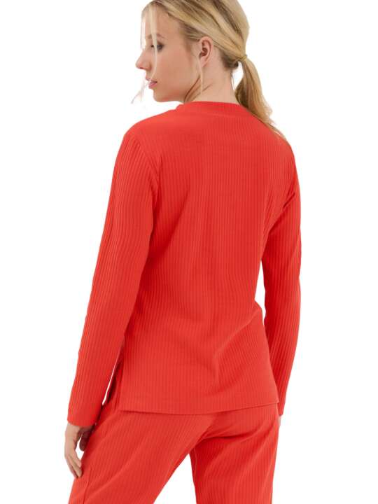 63460LI Haut pyjama top manches longues Lucky Lisca Cheek Orange face