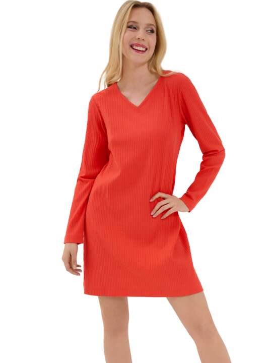 63462LI Chemise de nuit manches longues Lucky Lisca Cheek Orange face