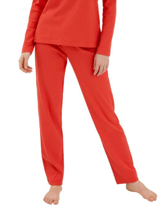 63467LI Bas pyjama pantalon long Lucky Lisca Cheek Orange face