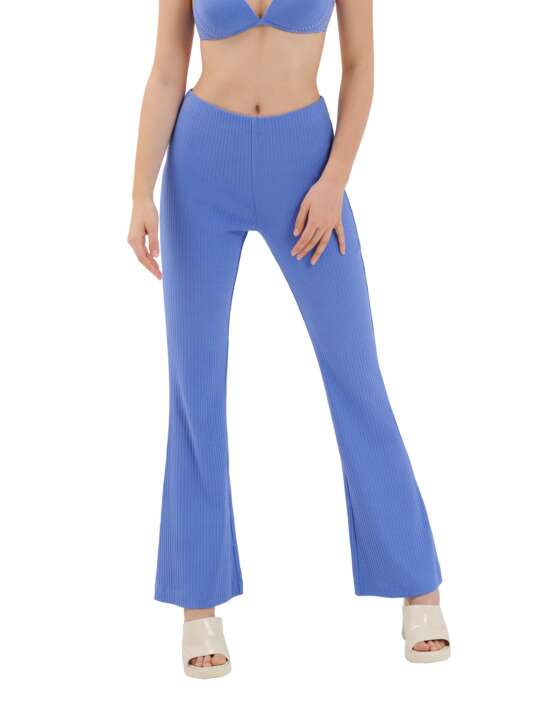 63468LI Bas pyjama pantalon évasé Lucky Lisca Cheek Bleu face