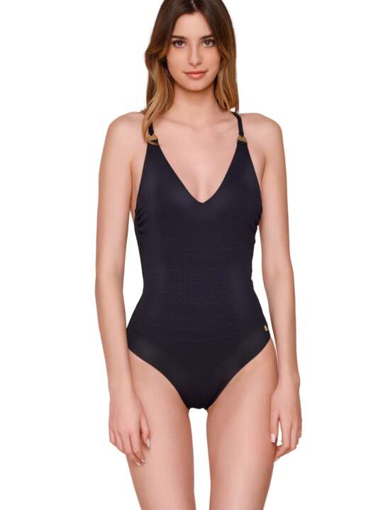 94043LU 1-piece triangle swimming costume Electra Luna Splendida Black face