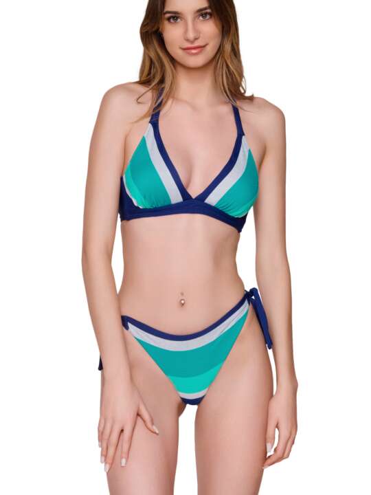 94052LU Ensemble deux pièces bikini triangle Horizon Luna Splendida Bleu face