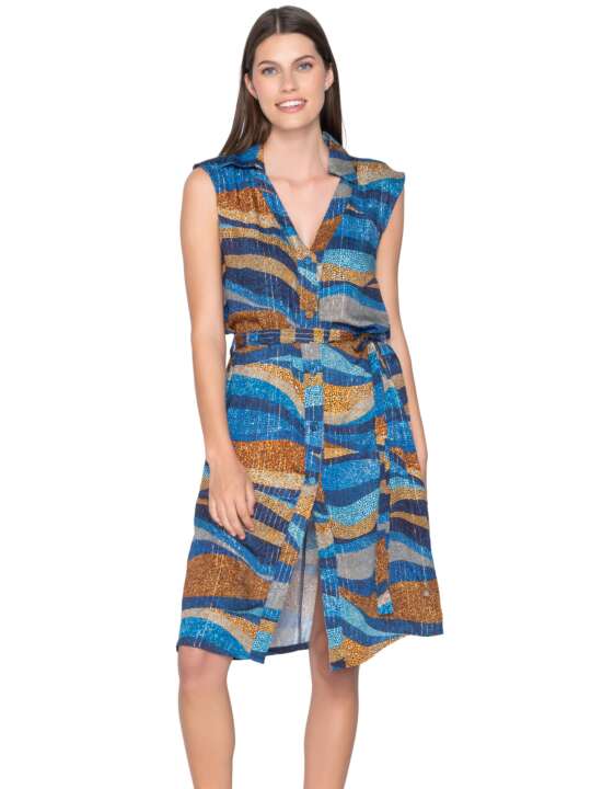 93992LU Sleeveless summer dress Liberty Luna Splendida Printed face