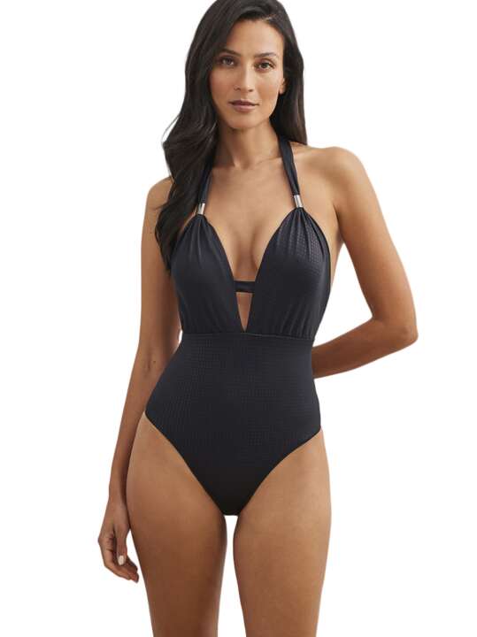 BH757SE Maillot de bain une pièce triangle préformé multipositions Manhattan Selmark Mare Noir face