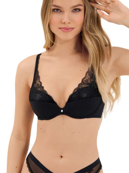 10356LI Soutien-gorge push-up sans armatures Sympathy Lisca Noir face