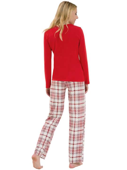 63463LI Pyjama pantalon top manches longues Holiday Lisca Cheek Rouge face