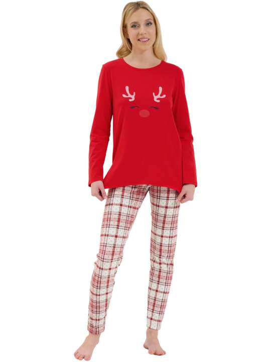 63464LI Pyjama leggings tunique manches longues Holiday Lisca Cheek Rouge face