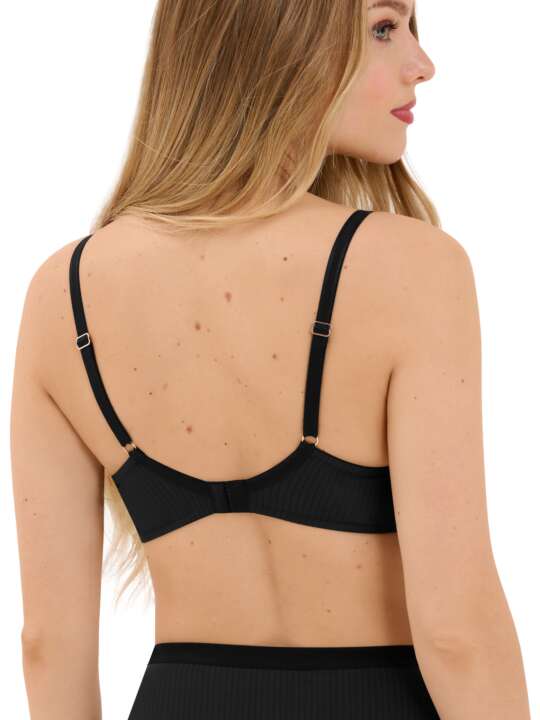 20327LI Soutien-gorge décolleté préformé sans armatures Laura Lisca Noir face