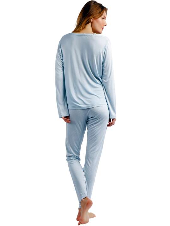 55816AD Pyjama tenue d'intérieur pantalon et haut Soft Secret Admas Bleu face