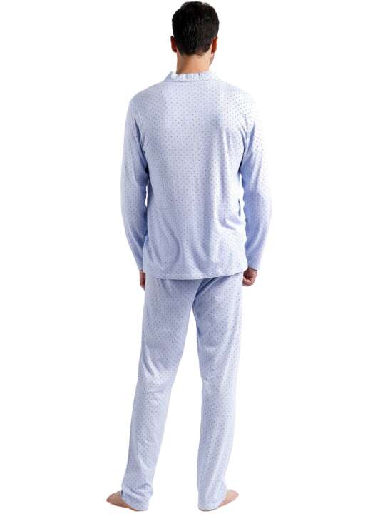 60310AD Pyjama tenue d'intérieur pantalon et chemise Stripes And Dots Admas Bleu face