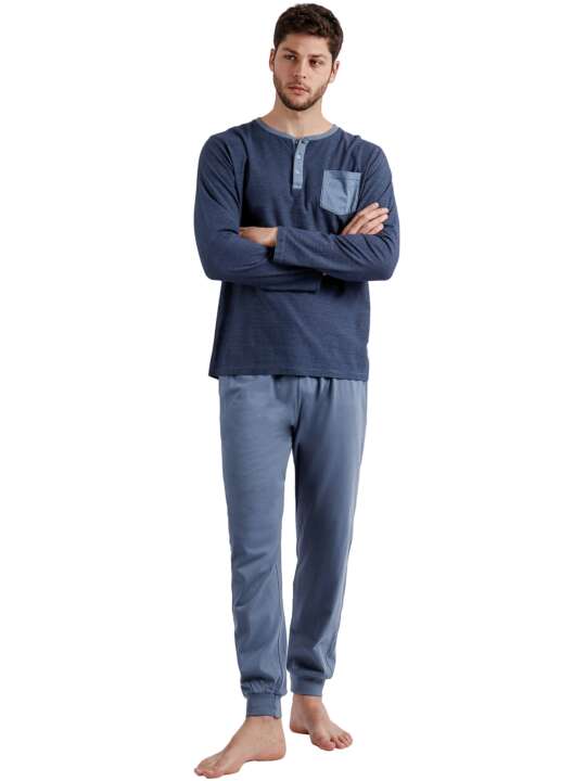 60916AD Pyjama tenue d'intérieur pantalon et haut Azure A Antonio Miro Admas Bleu face