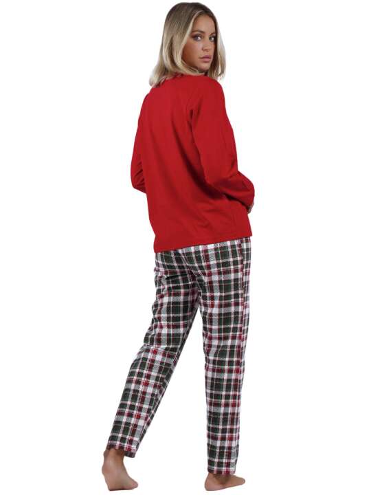 56241AD Pyjama tenue d'intérieur pantalon et haut Christmas Kisses Admas Rouge face