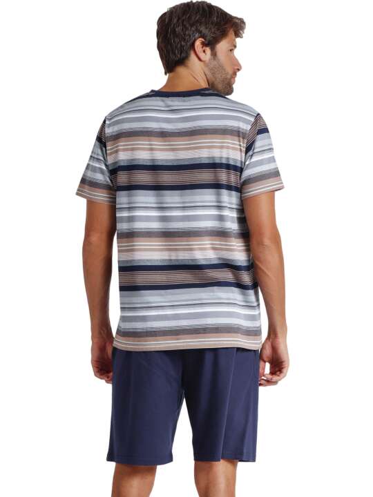60900AD Pyjama short t-shirt Mackenzie Antonio Miro Admas Bleu Marine face
