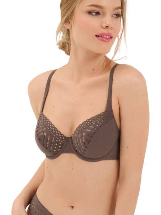 20340LI Soutien-gorge armaturé Maxine Lisca Chocolat face