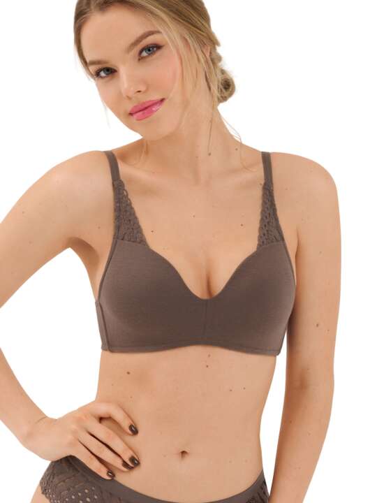 20342LI Soutien-gorge préformé sans armatures Maxine Lisca Chocolat face