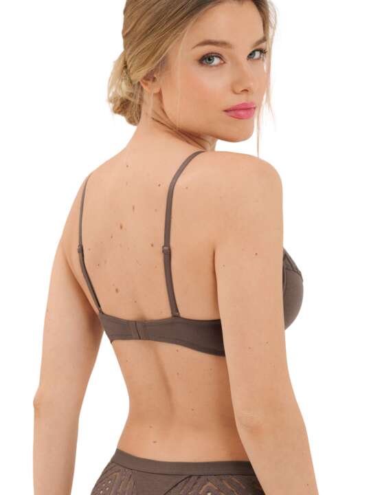 20343LI Soutien-gorge triangle préformé sans armatures Maxine Lisca Chocolat face