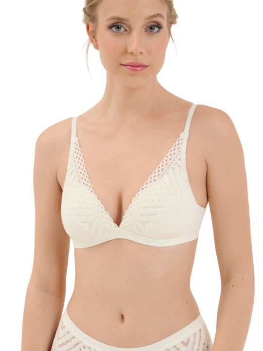 20343LI Soutien-gorge triangle préformé sans armatures Maxine Lisca Ivoire face