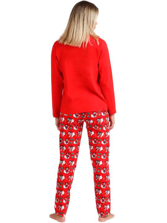 60577AD Pyjama tenue d'intérieur pantalon et haut Holidays Disney Admas Rouge face