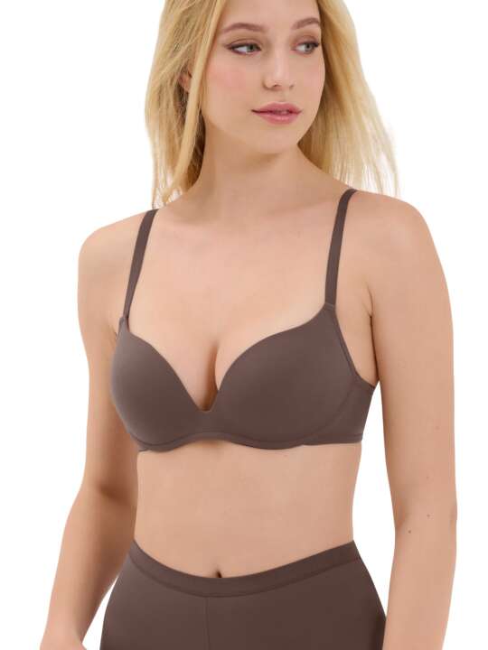 20334LI Soutien-gorge push-up sans armatures Maya Lisca Chocolat face