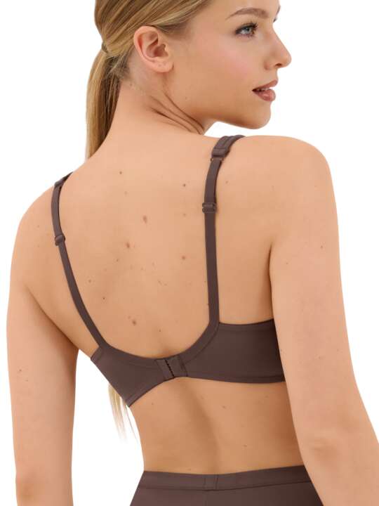 20335LI Soutien-gorge préformé décolleté profond sans armatures Maya Lisca Chocolat face