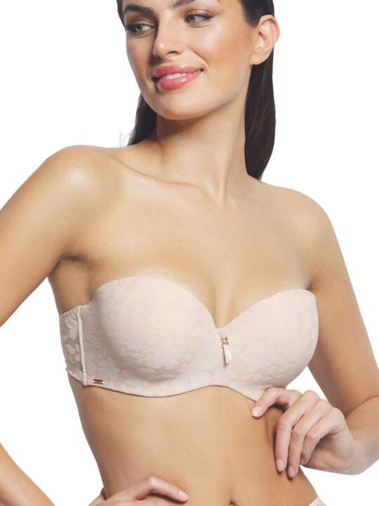 61026SE Soutien-gorge bandeau push-up Gabrielle Selmark Beige face