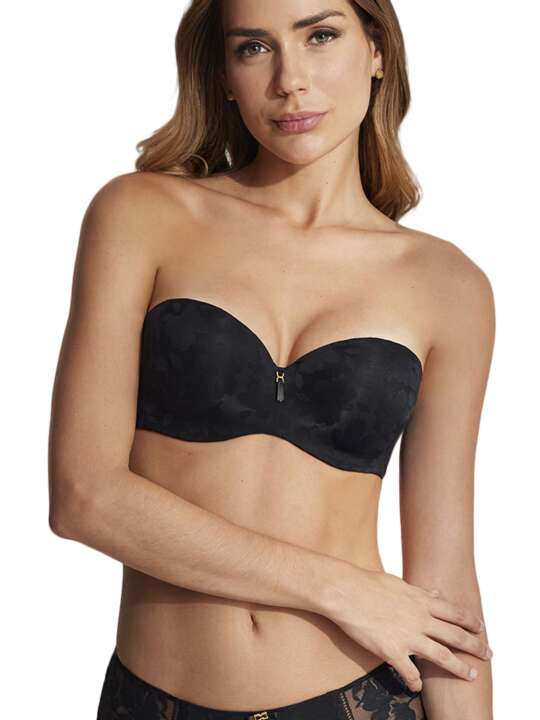 61026SE Soutien-gorge bandeau push-up Gabrielle Selmark Noir face