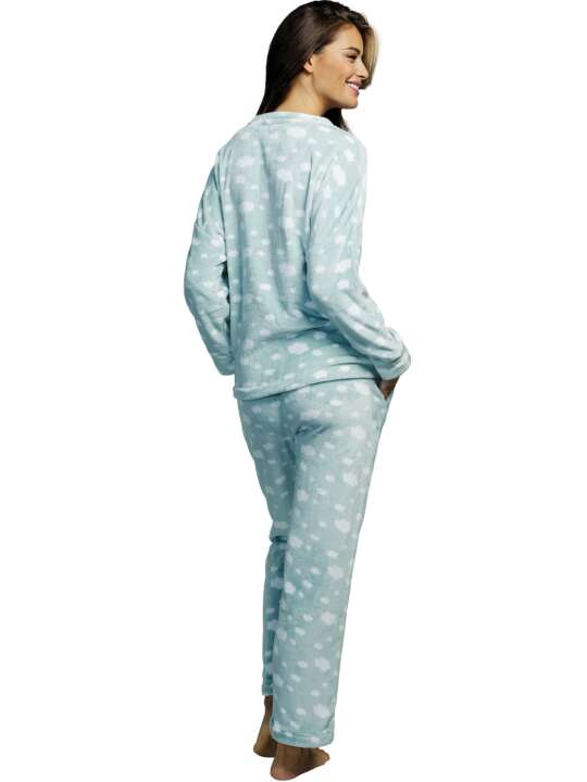 P6173SE Pyjama pantalon haut manches longues Polar Joven Selmark Vert face