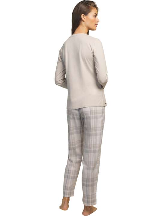 P7073SE Tenue de détente et intérieur pyjama pantalon haut Nordic Selmark Beige face