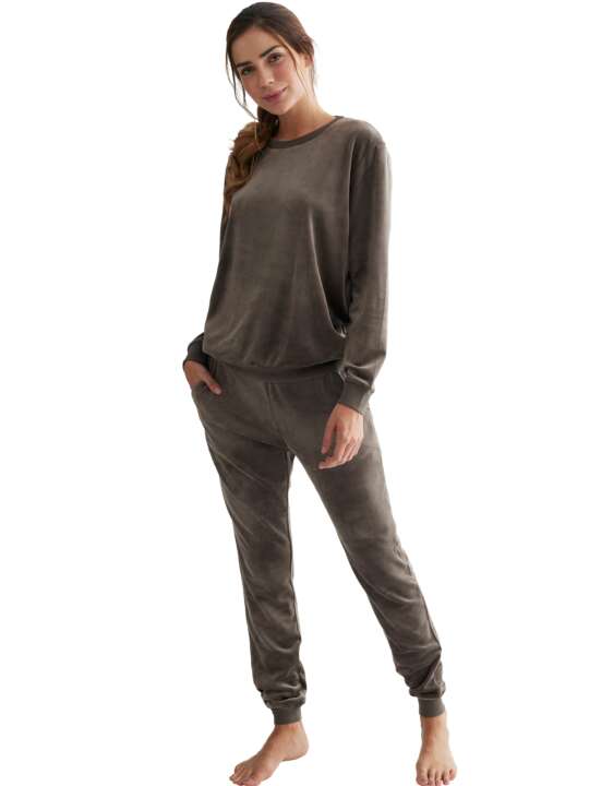 P7173SE Tenue détente et intérieur pyjama pantalon sweat Sport Selmark Kaki face