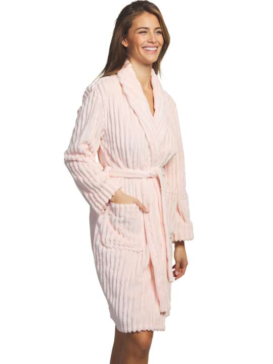 PC085SE Robe de chambre manches longues Supersoft Selmark Rose face