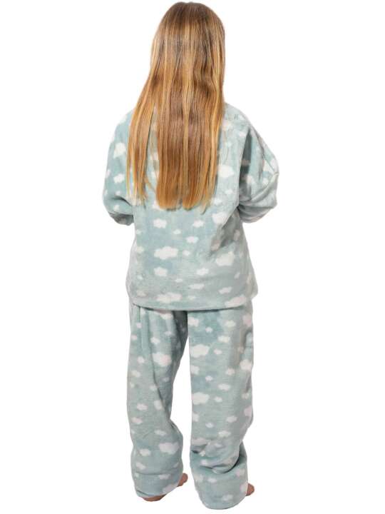 P6193SE Pyjama enfants pantalon haut manches longues Polar Joven Selmark Vert face