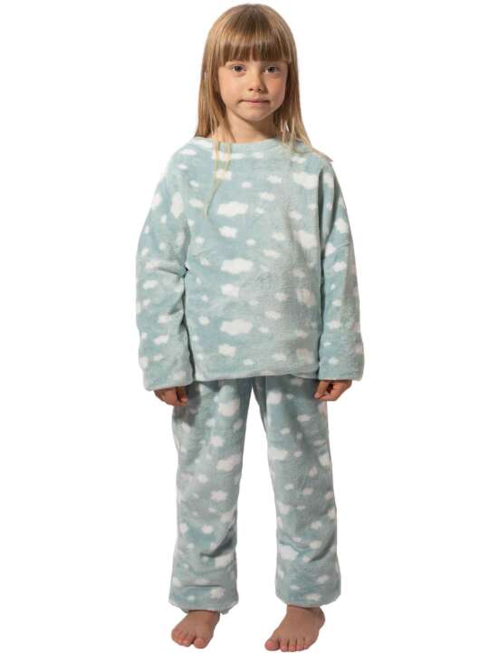 P6193SE Pyjama enfants pantalon haut manches longues Polar Joven Selmark Vert face