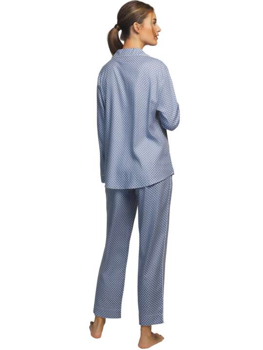 P7376SE Pyjama pantalon chemise manches longues Corbatera Selmark Bleu face