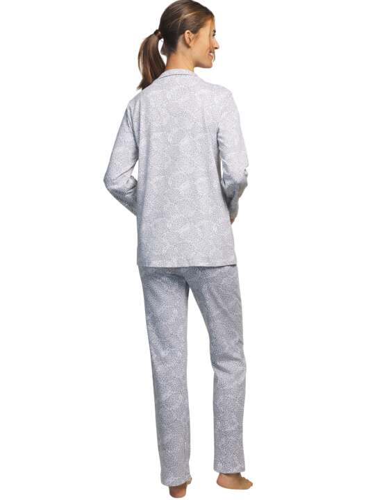 P7476SE Pyjamas trousers tunic long sleeves Petalos Selmark Grey face