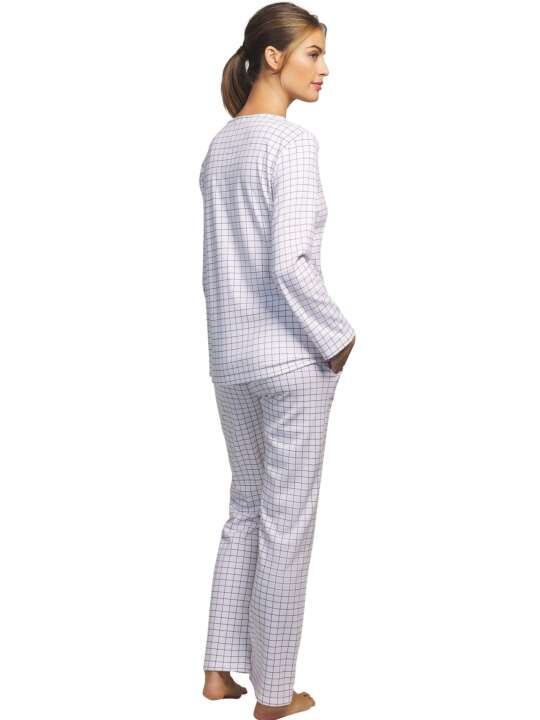 P7576SE Pyjama pantalon tunique manches longues Cuadros Selmark Rouge face