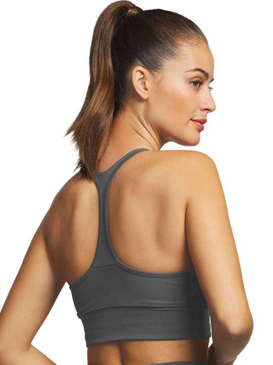 ST562SE Brassière de sport zippée Tech ST5 Selmark Gris face