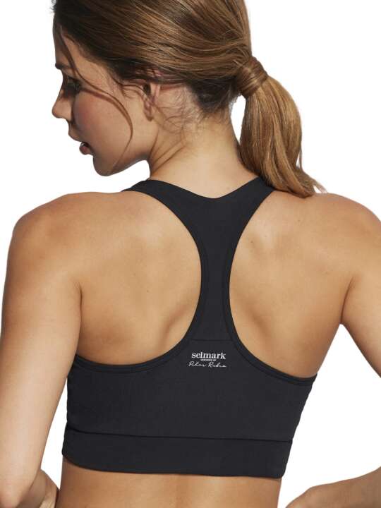 ST562SE Brassière de sport zippée Tech ST5 Selmark Noir face