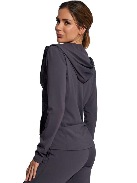 ST568SE Veste de sport zippée à capuche Tech ST5 Selmark Gris face