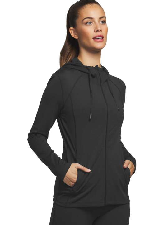 ST568SE Veste de sport zippée à capuche Tech ST5 Selmark Noir face