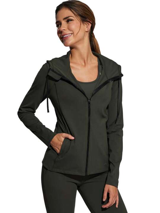 ST568SE Veste de sport zippée à capuche Tech ST5 Selmark Vert face