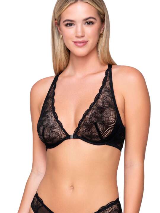 16501LU Soutien-gorge triangle armaturé Pearl Luna Splendida Noir face